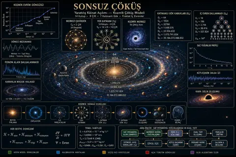 Şekil 0.0 – Sonsuz Çöküş: İlk Mimari Taslak. Sınırsız potansiyel alandan katmanlı evrene uzanan kurucu yapı.