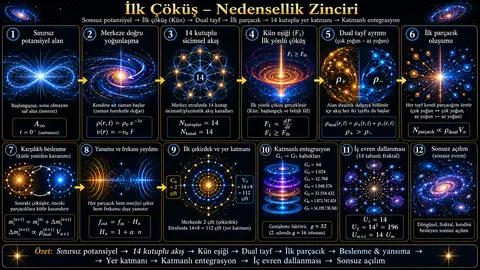 Şekil 2.2 – İlk çöküş nedensellik zinciri: A_inf → ρ_pot → S14_pot → Ξ_Kün → F1 → C₀ → dual tayf → Y₀ → G1–G7.